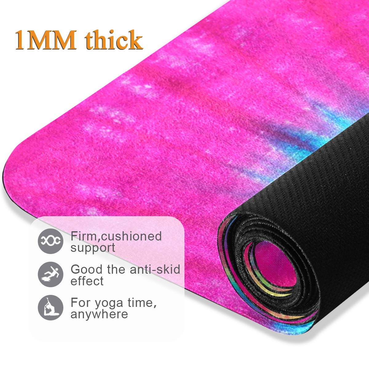 ALAZA Non-Slip Pineapple Beach Yoga Mat - Eco-Friendly Exercise Mat for Yoga, Pilates & Floor Workouts - Perfect for Home Gym, Outdoor Beach Yoga & Fitness Studios