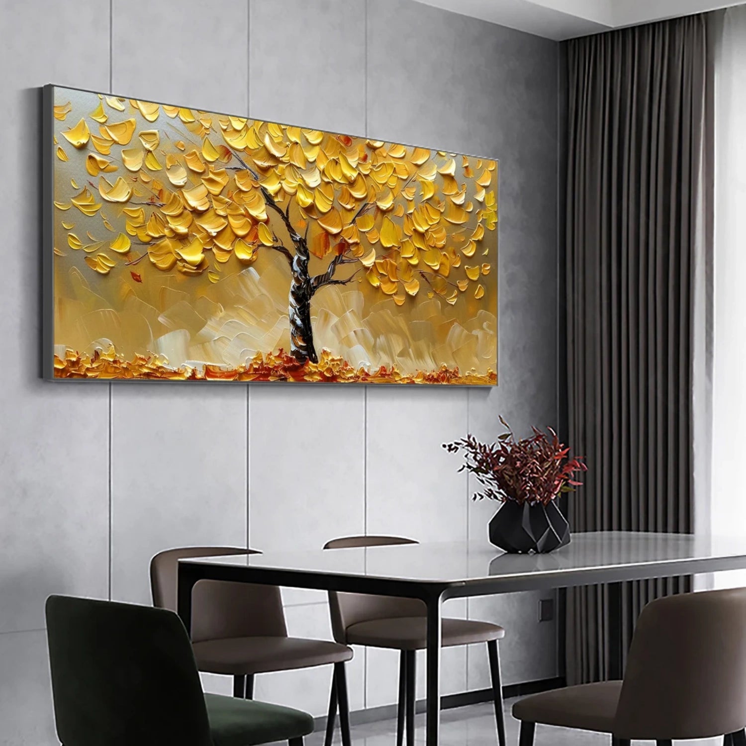 Flower and Tree Painting #FT 194 - Handmade Canvas Wall Art for Home & Office Decor | Perfect for Living Room, Bedroom, or Gift