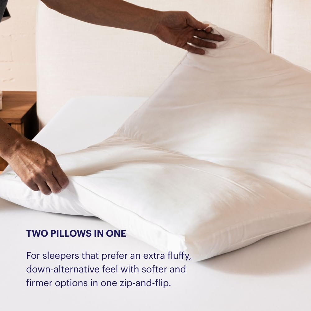 Purple TwinCloud Pillow - Adjustable Support Pillow for Soft or Firm Comfort, Ideal for Side Sleepers, White | Perfect for Neck Pain Relief & Better Sleep, Bedroom & Travel Use