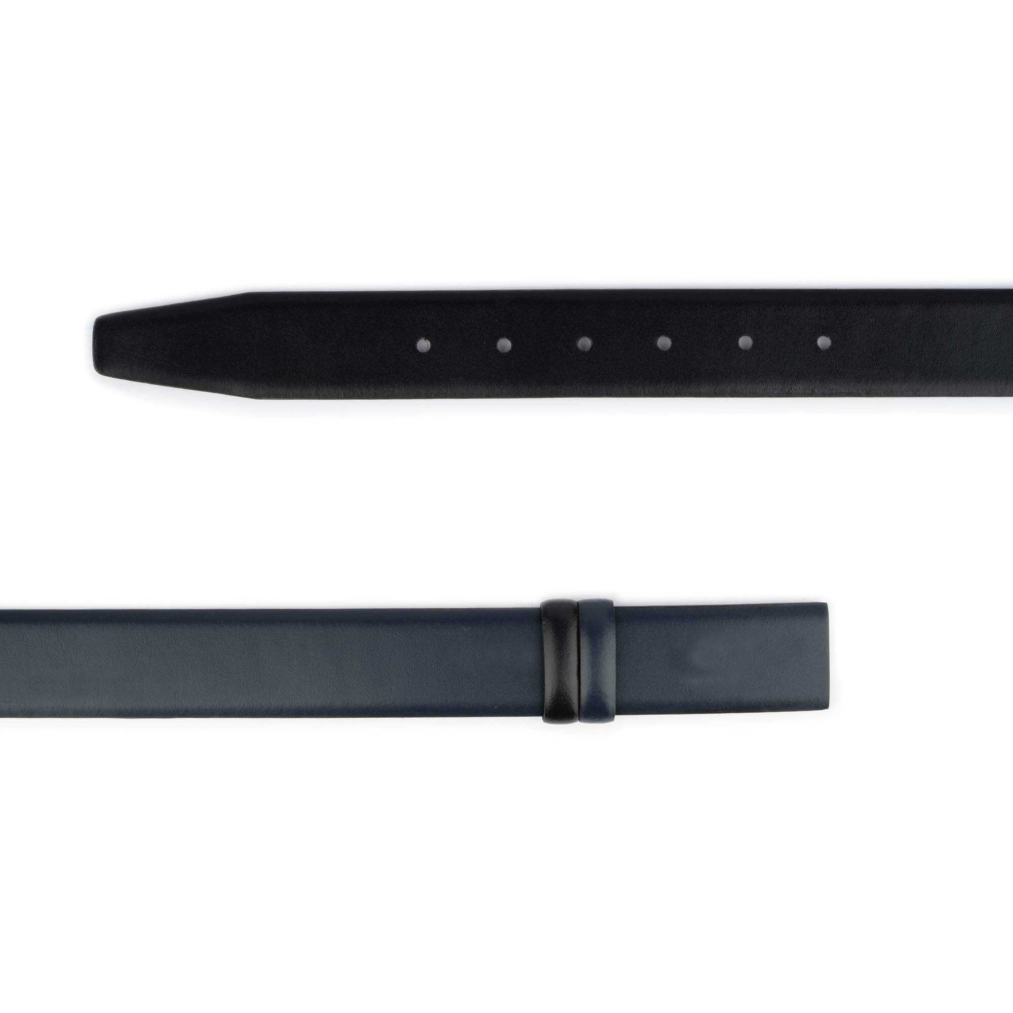Men's Reversible Leather Belt - Blue & Black Genuine Leather Strap - Compatible with Dunhill Buckles - Perfect for Business, Casual & Formal Wear