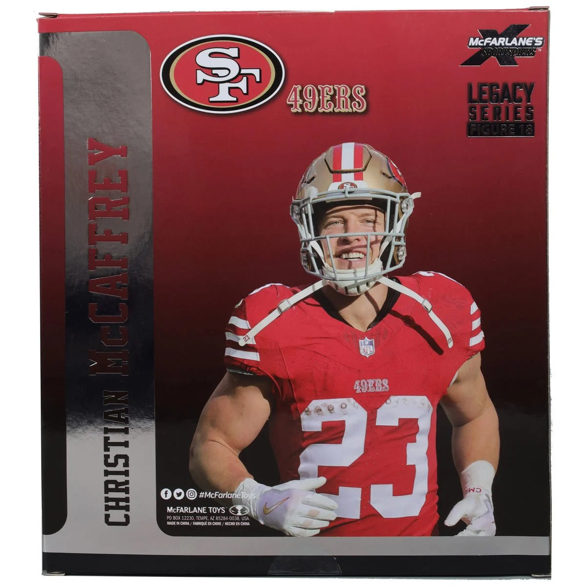 Christian McCaffrey San Francisco 49ers White Jersey NFL Action Figure - 2024 Platinum Chase Collectible SportsPicks for Football Fans & Memorabilia Collectors - Perfect for Display, Gifts, and Game Room Decor