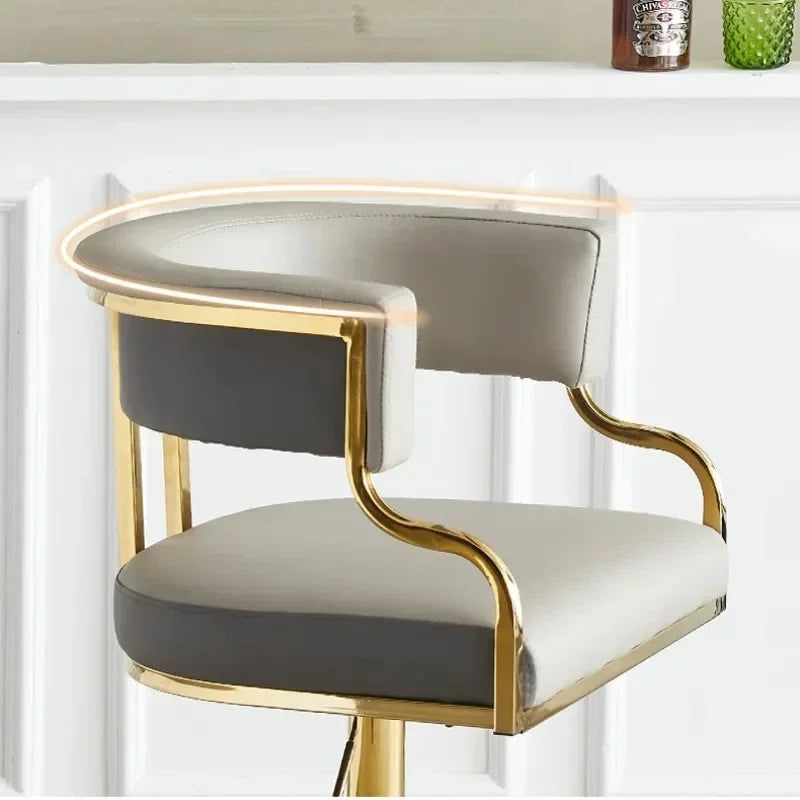 Swivel Leather Bar Stools - Height Adjustable Kitchen Counter Stools for Dining Room, Bar & Home Decor