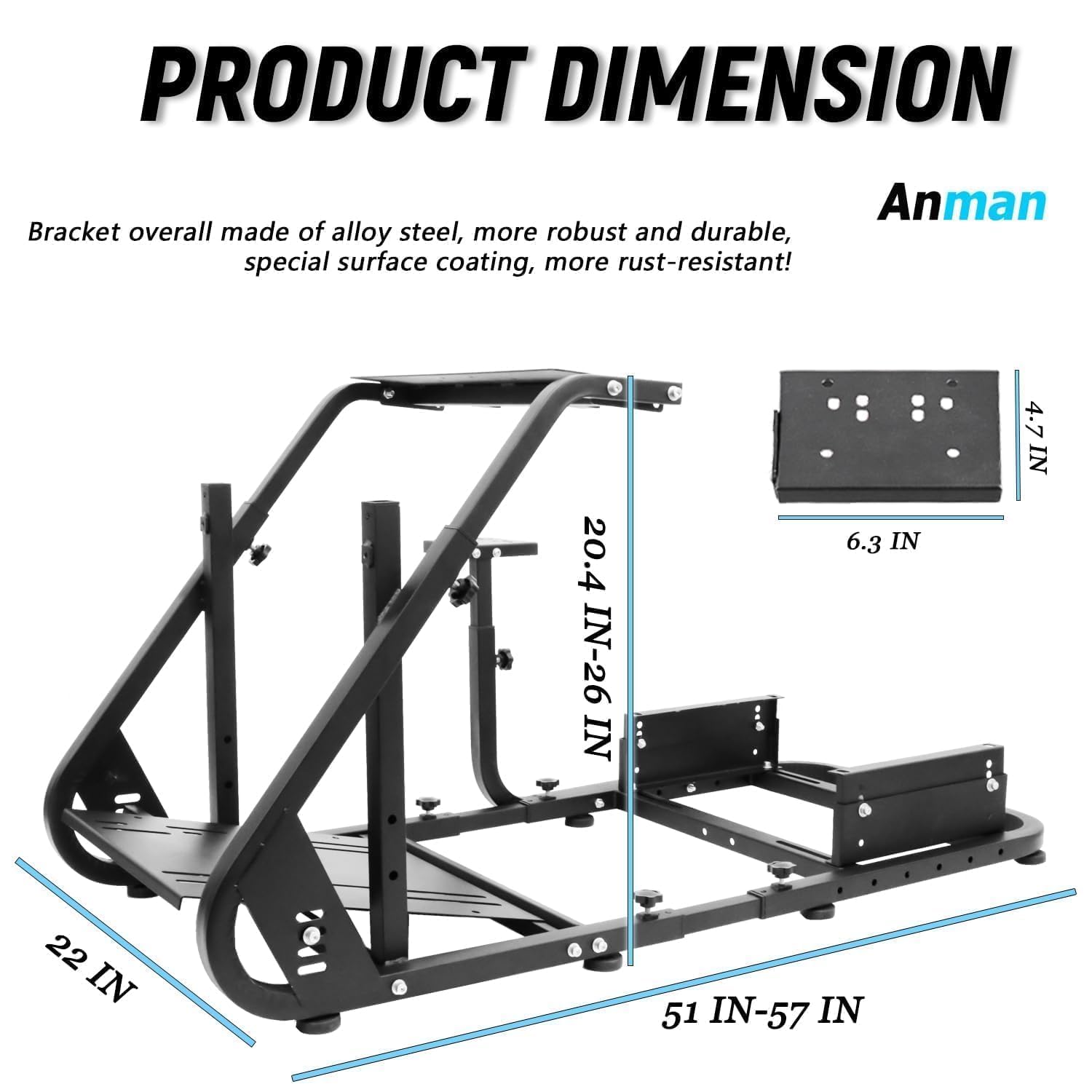 Anman G920 G923 Racing Simulator Cockpit with Adjustable Red Racing Seat - Compatible with Xbox, Logitech, Thrustmaster T300, Fanatec (Wheel/Shifter/Pedals Not Included) - Perfect for TV Gaming, VR Racing, and Home Simulation Setups