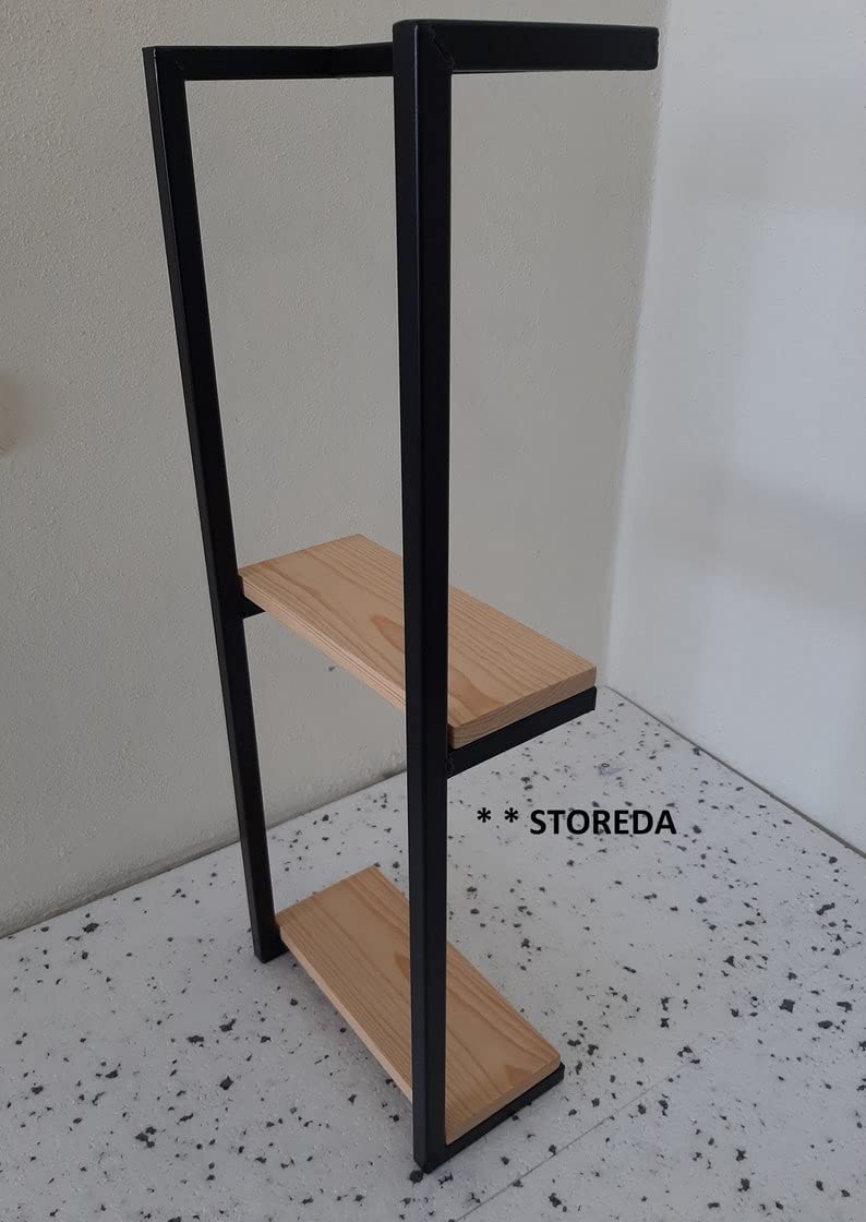 Black Metal Wall Mounted Towel Rack - Bathroom Storage Organizer for Home & Hotel Use