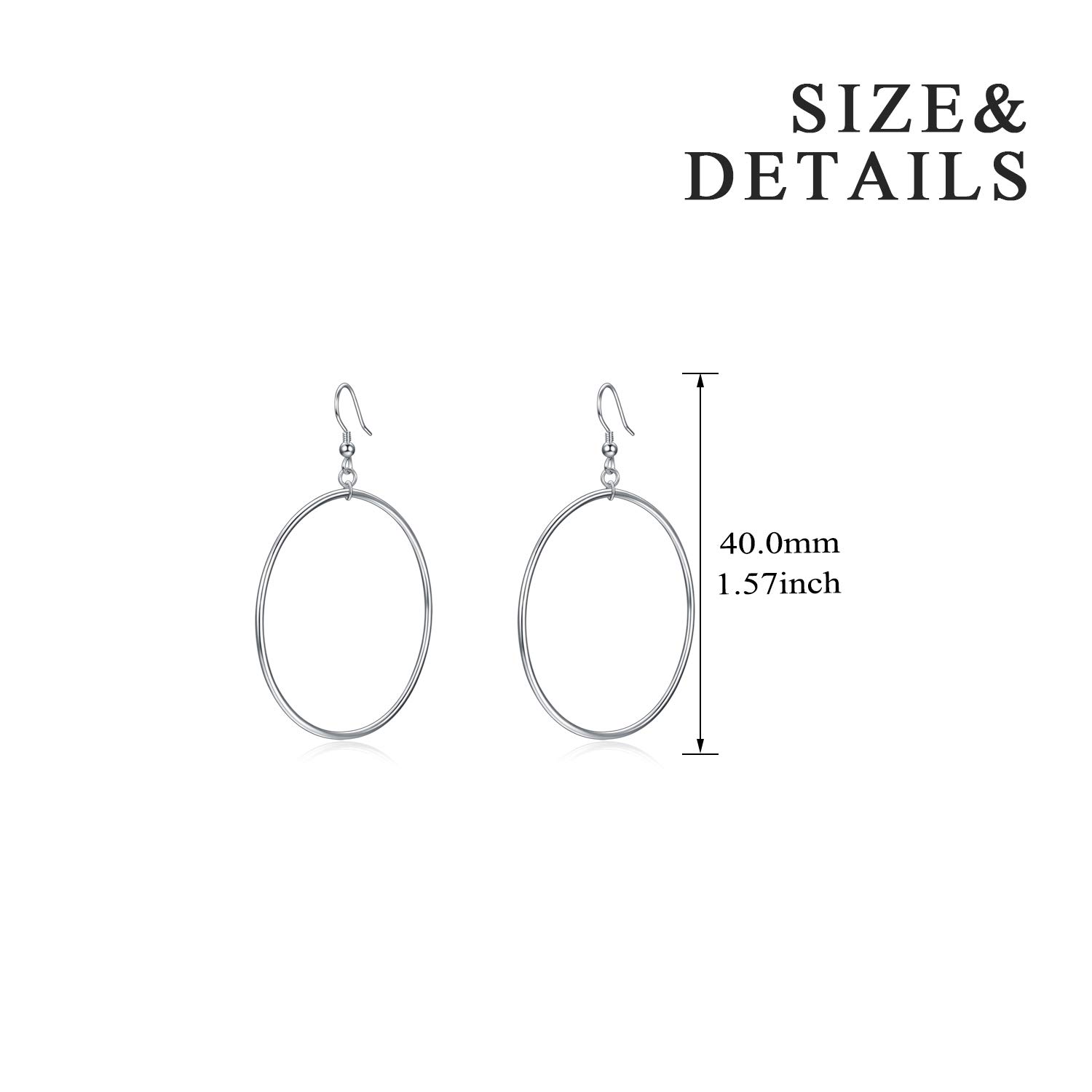Styling Sterling Silver/Rose Gold/Gold Plated Large Hoop Earrings for Women - 40mm/50mm/60mm Circle Dangle Drop Earrings | Perfect for Parties, Weddings & Everyday Fashion