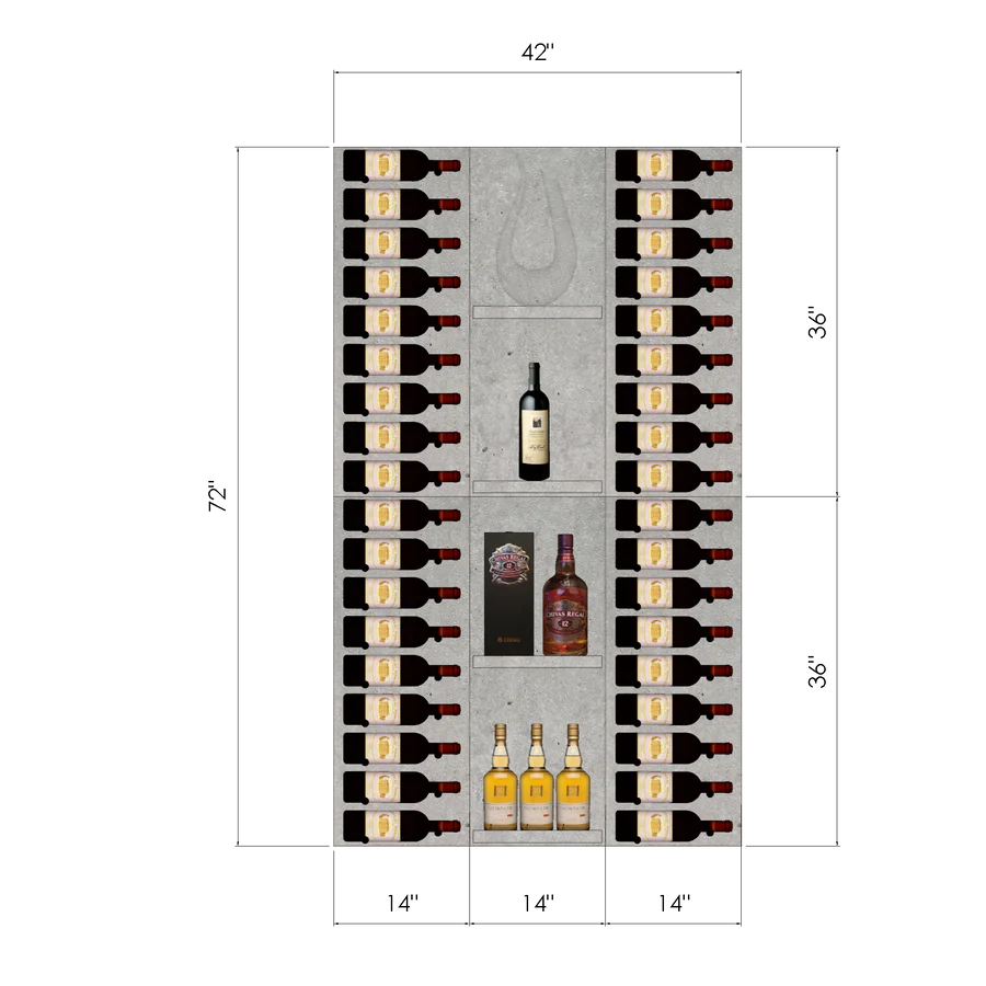 Blue Grouse THE WINE BAR VINdustry Wine Wall - Premium Wine Storage & Display Rack for Home Bars, Restaurants, and Wine Cellars