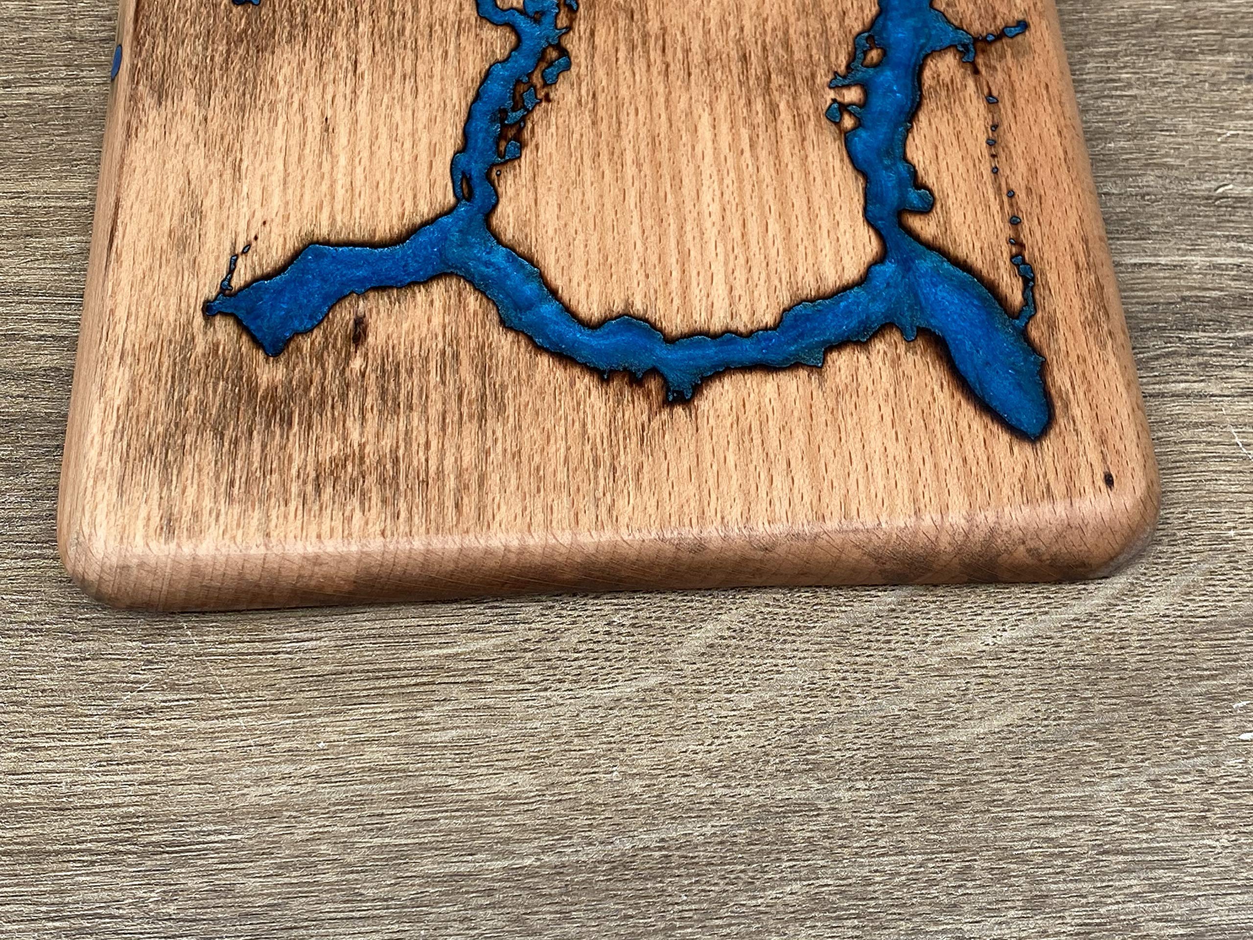 Premium Epoxy Resin Serving Board - Elegant Wooden Anniversary Gift for 5th Year, Christmas, Birthday & Wife | Perfect for Charcuterie, Cheese Platters & Entertaining
