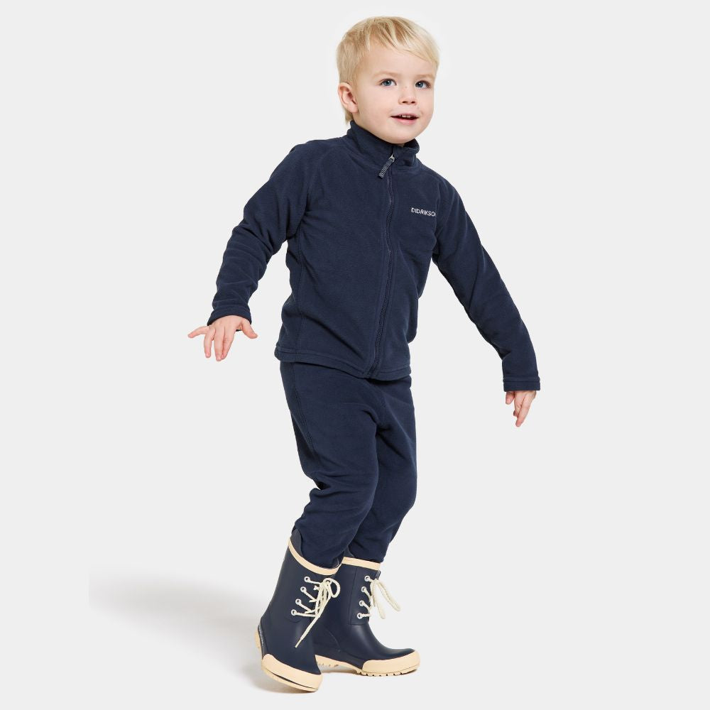 Didriksons Monte 10 Kids Fleece Jacket for Skiing - Warm & Water-Resistant Winter Outerwear for Boys & Girls - Navy Blue (Perfect for Snow Sports & Outdoor Adventures)