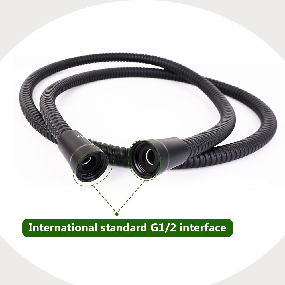60 Inch Extra Long Flexible PVC Shower Hose Replacement - Stainless Steel Fittings for Handheld Shower Heads, Bathroom & Pet Bathing (Black) | Perfect for Spa-Like Showers, Dog Grooming & Bathroom Renovations