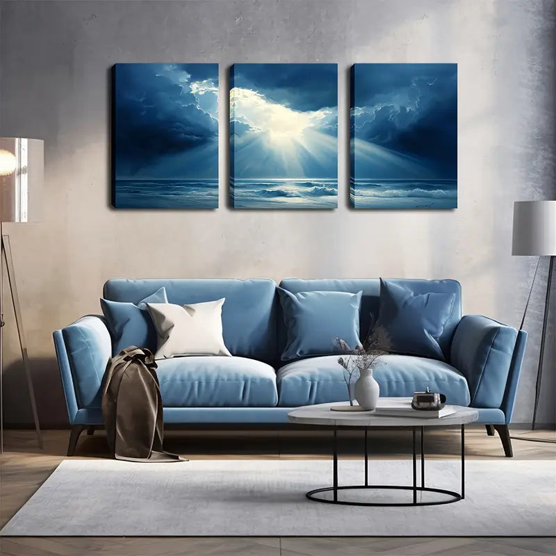 3-Piece Charm of Light Wall Art Set - Framed Canvas 40x60cm (16x24in) - High Quality Print, 100% Australian Made, Ready to Hang - Perfect for Living Room, Bedroom & Office Decor