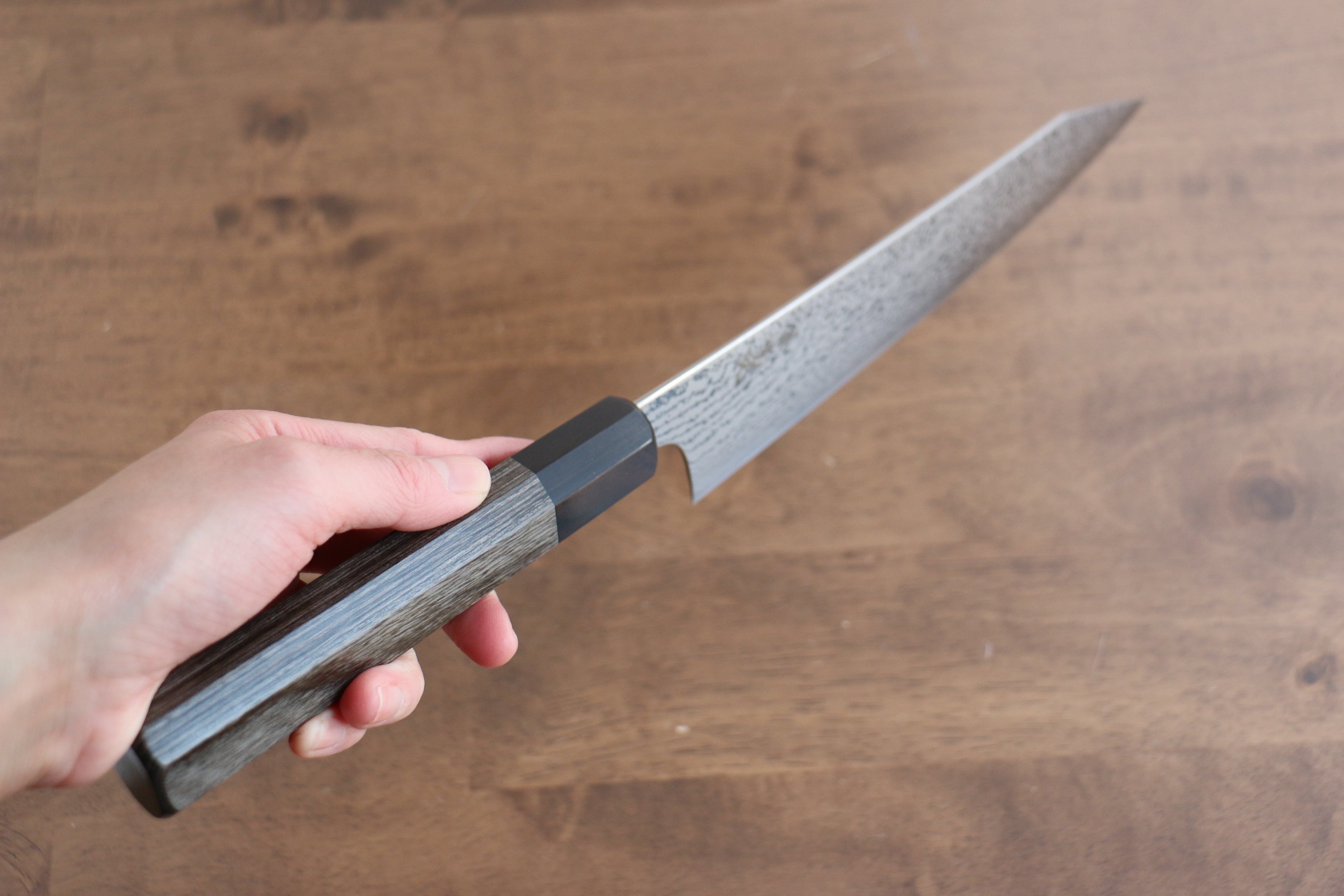 Premium Kanjyo VG10 Damascus Kiritsuke Gyuto 210mm Japanese Chef Knife with Gray Pakka Wood Handle - Perfect for Sushi, Sashimi & Precision Vegetable Cutting