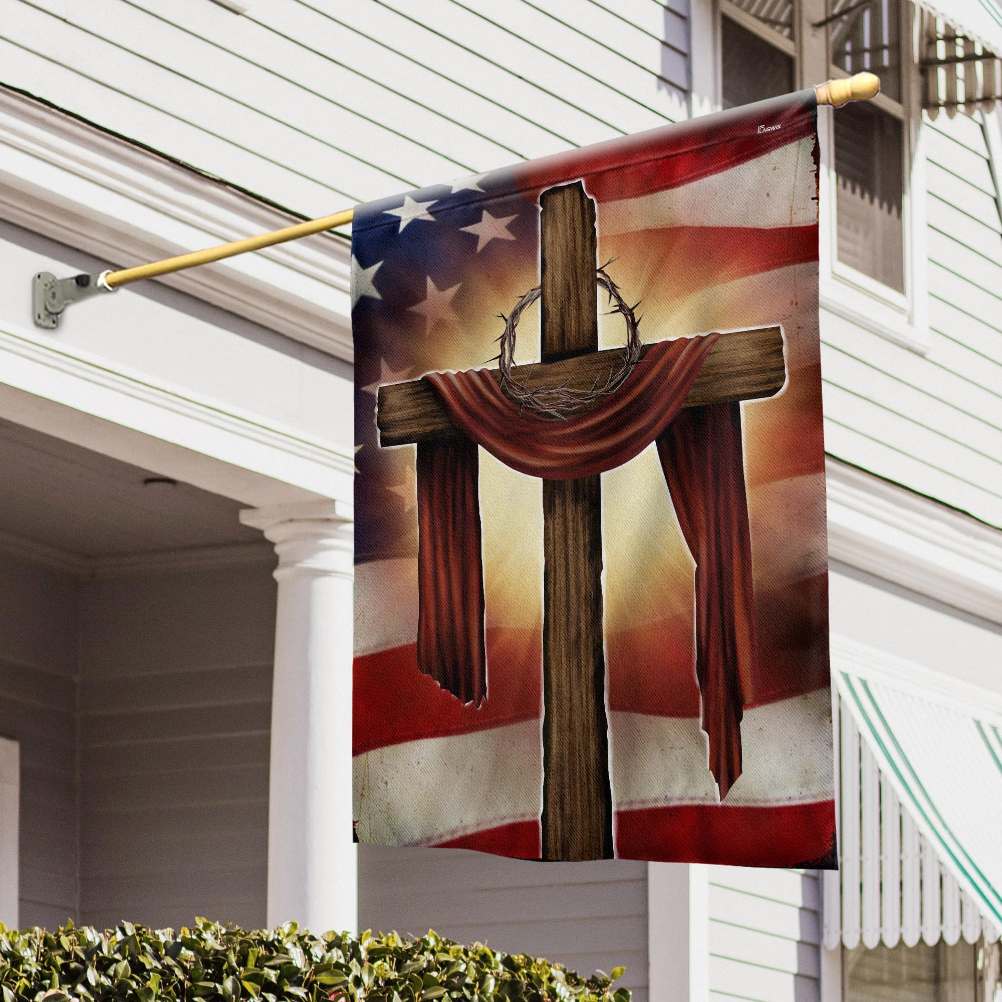 Christian Cross Flag 30x40 Inch - Double Sided Heavy Duty Canvas American Christian Decorations for Indoor & Outdoor Use - Perfect for Home, Church, and Garden Display