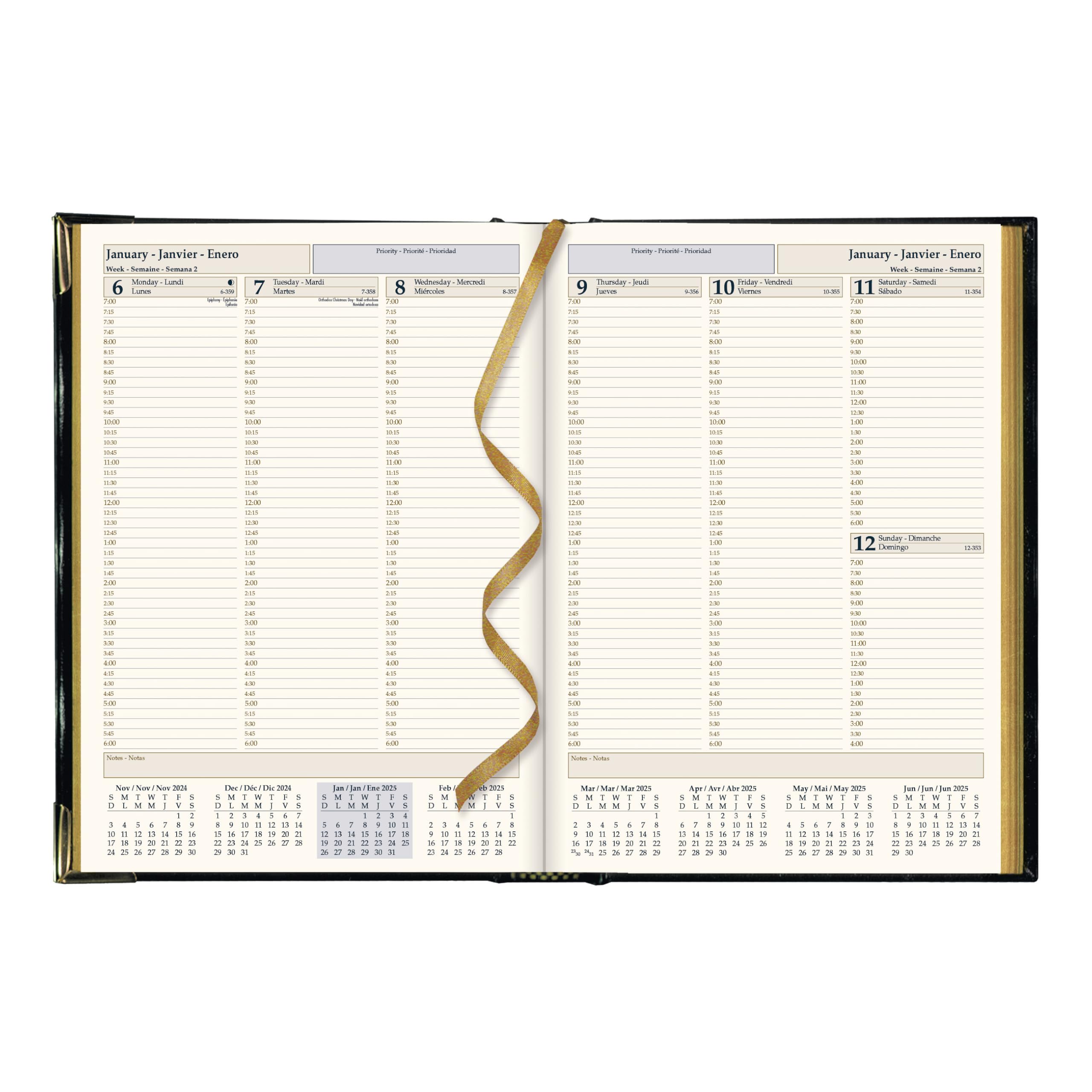 Brownline® 2025 Executive Weekly Planner - 12 Month Appointment Calendar (January-December) with Sewn Binding - 10.75