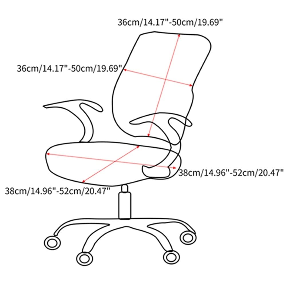 Elastic Spandex Office Chair Cover - Stretchable Armchair Seat Slipcover for Computer, Gaming & Rotating Lift Chairs - Rose Red Chair Protector for Home & Office Use