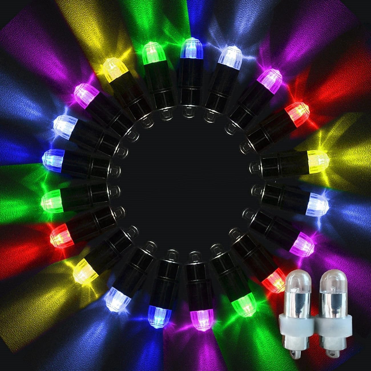 20 Pack Multicolor LED Balloon Lights - Waterproof Mini Submersible Blinking Party Lights for Wedding, Halloween, Christmas Decorations | Indoor & Outdoor Use for Paper Lanterns, Balloons, Pool Parties & Backyard Events