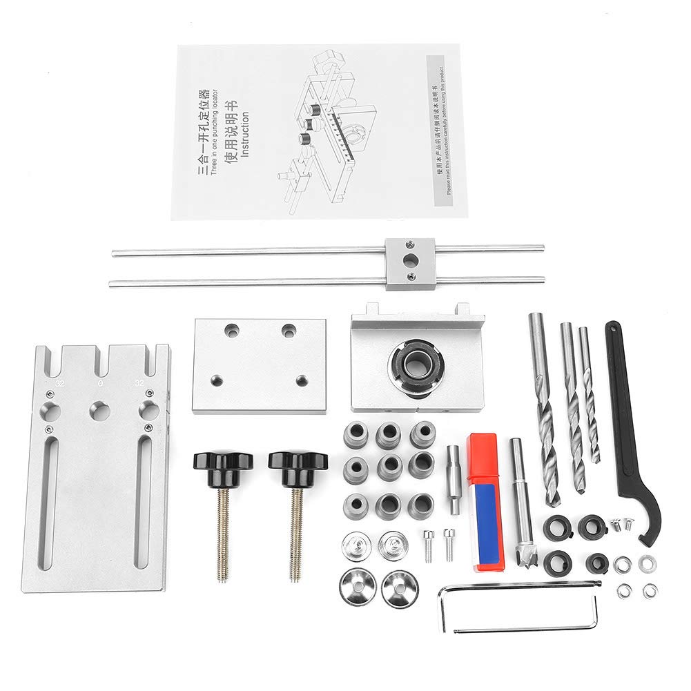 3 in 1 Self Centering Dowel Jig Kit - Adjustable Drill Guide with Clamp Board for Woodworking | Precision Drilling Tool for Cabinet Making, Furniture Repair & DIY Projects