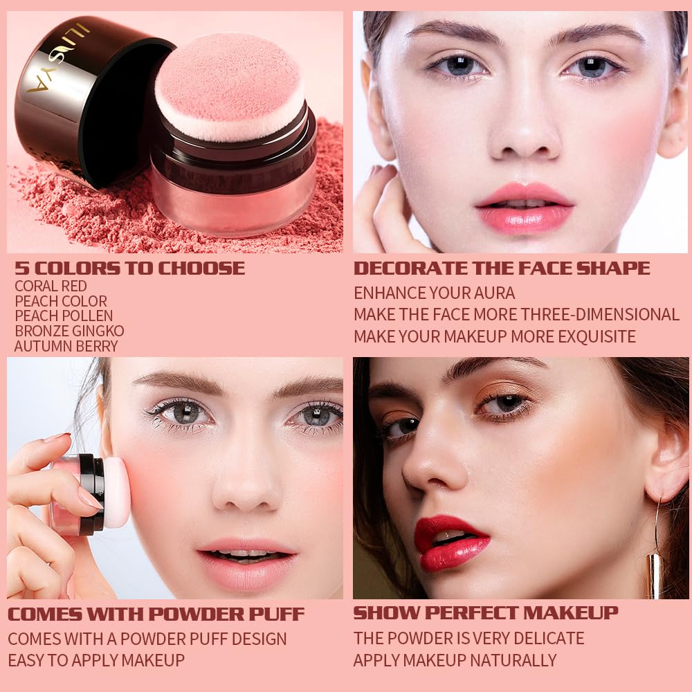 ROUSE Soft Matte Mushroom Blush Powder - Long Lasting Cheek Makeup with Highlighting Effect in Coral Red | Perfect for Daily Wear & Special Occasions