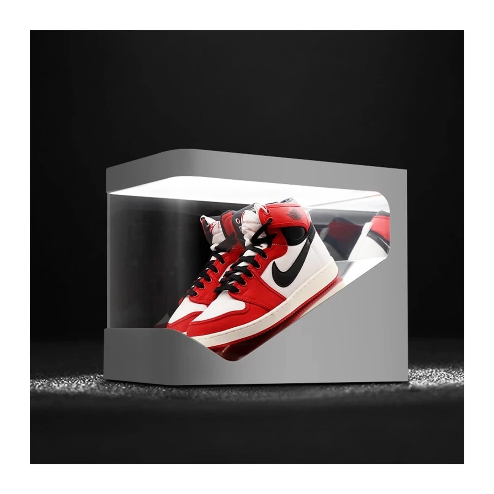 DFGADF Large Acrylic Shoe Display Case with LED Lights - Rechargeable Sneaker Storage Box & Organizer for Shoe Collections - Perfect for Home Decor, Retail Stores, and Sneakerhead Displays