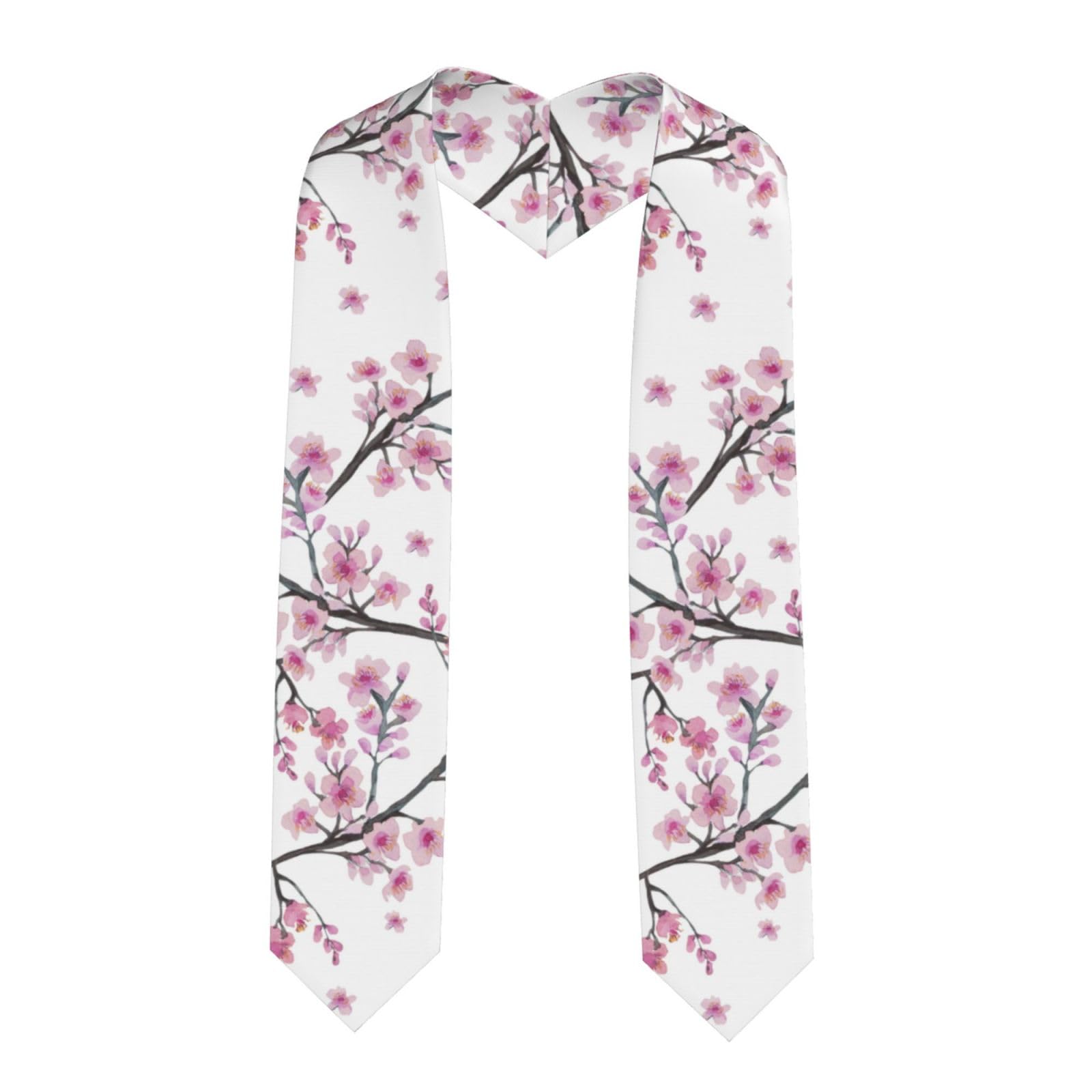 2024 Graduation Stole - Elegant Pink & White Cherry Blossom Design, 72 Inch Graduation Sash for Class of 2024, Perfect for Graduation Ceremonies, Photo Shoots & Keepsake Memories