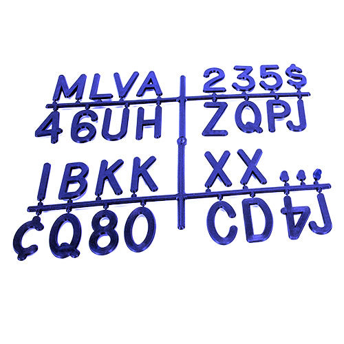 Blue Plastic Letterboard Letters - Helvetica Style Changeable Alphabet Set for DIY Signs, Menus & Classroom Displays