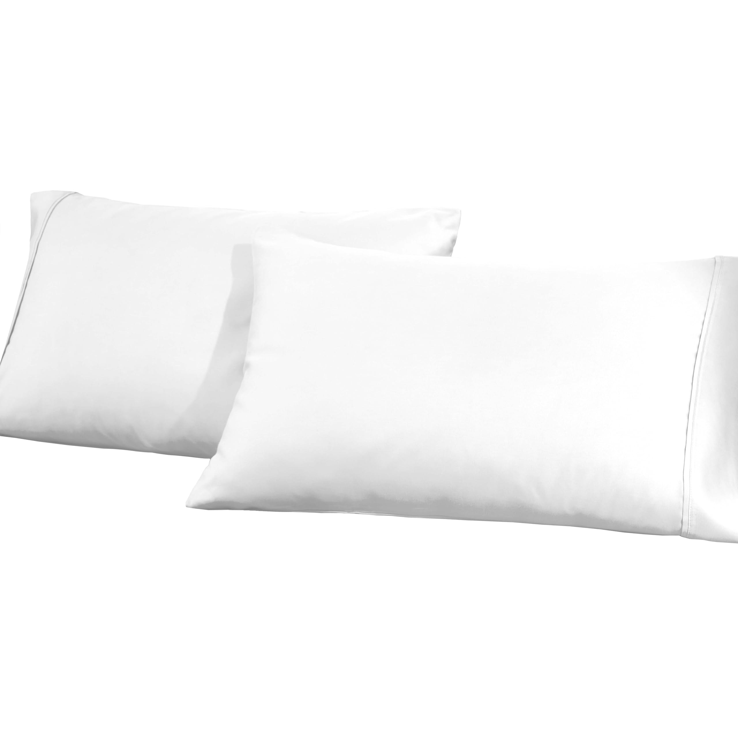 Premium 100% Cotton Blend King Size Pillowcase Set (2-Pack) - Soft Breathable White Bedding for Luxury Hotels & Home Decor