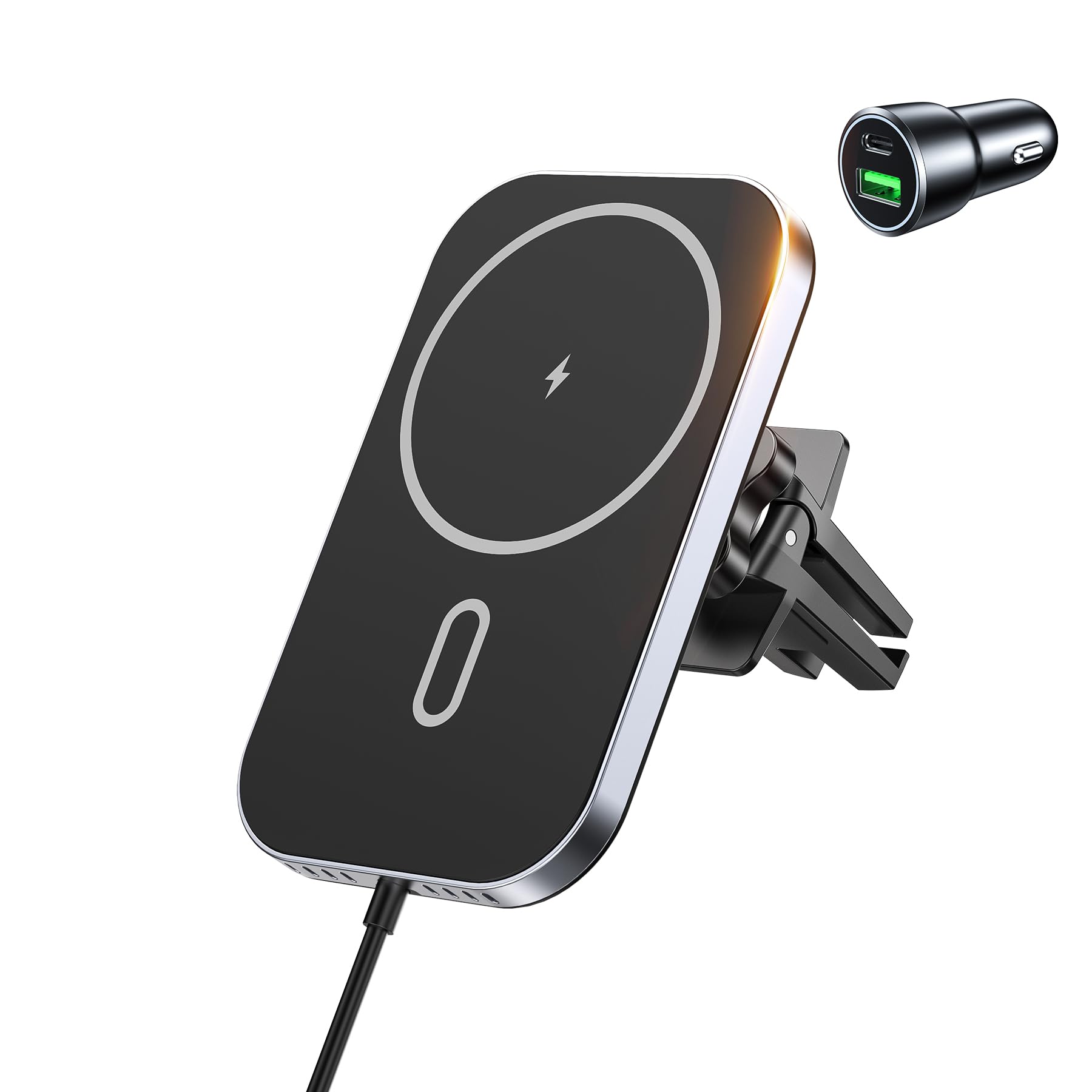 Magnetic Wireless Car Charger for iPhone 16/15/14/13/12 Series - 360° Rotatable MagSafe Car Mount with Strong Magnet - Fast Charging for Car Vent - Perfect for Commuting, Road Trips & Hands-Free Navigation