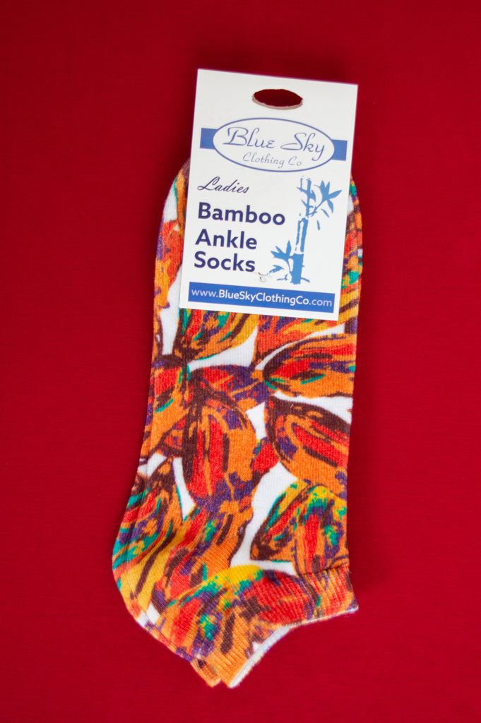 Women's Breathable Bamboo Ankle Socks with Assorted Prints - Soft & Comfortable for Yoga, Running, and Everyday Wear