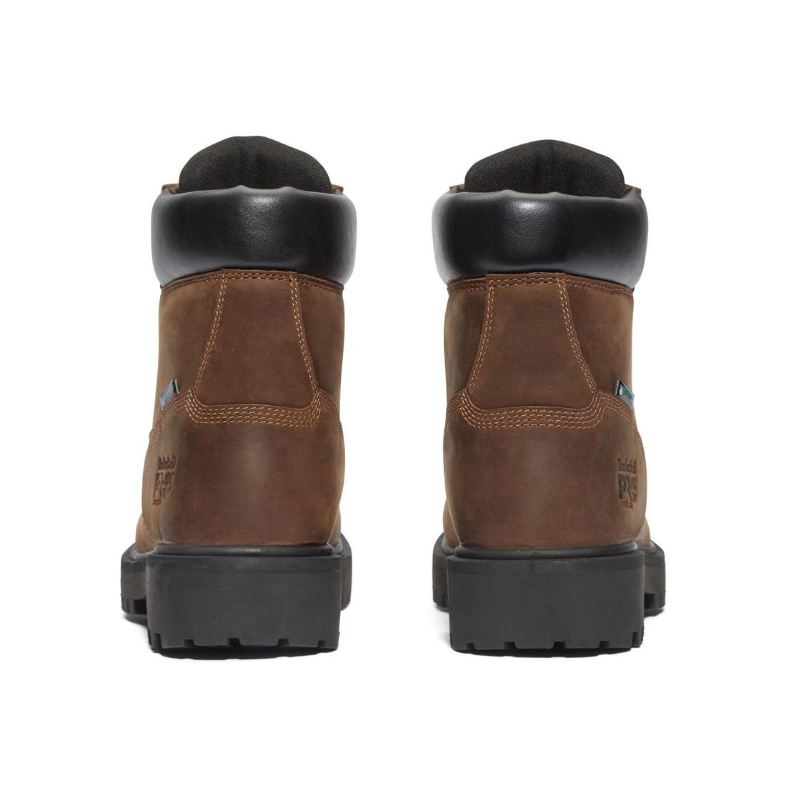 6 Inch Soft Toe Waterproof Insulated 200G Work Boots for Men - Dark Brown - Comfortable & Durable for Construction, Hiking & Outdoor Activities