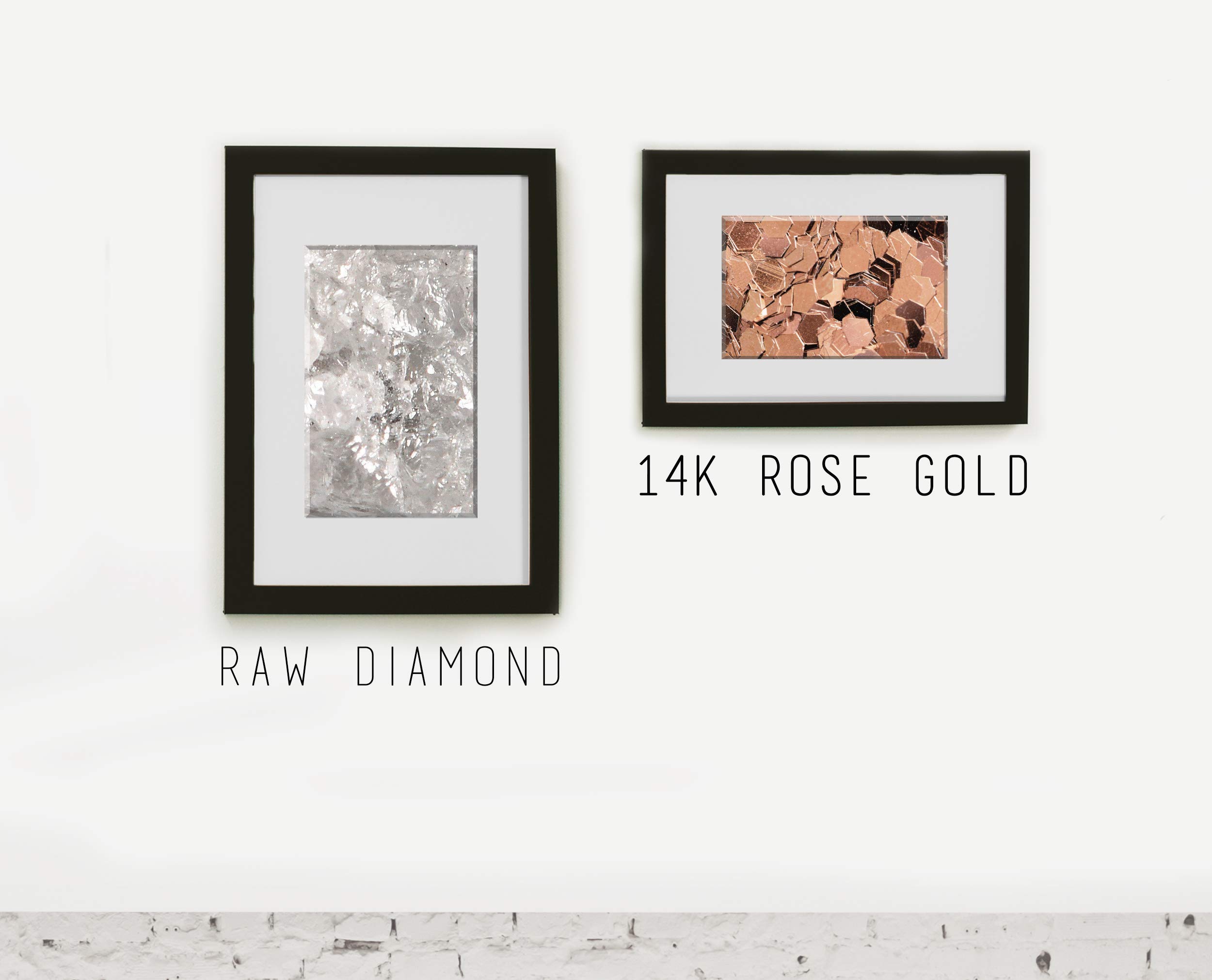 Conflict-Free Raw Diamond Engagement Ring in Rose Gold - Ethical Rough Diamond Wedding Band - Nature-Inspired Twig Flower Ring - Rustic Calla Lily Ring for Women - Perfect for Outdoor Weddings, Boho Chic Style & Unique Proposals