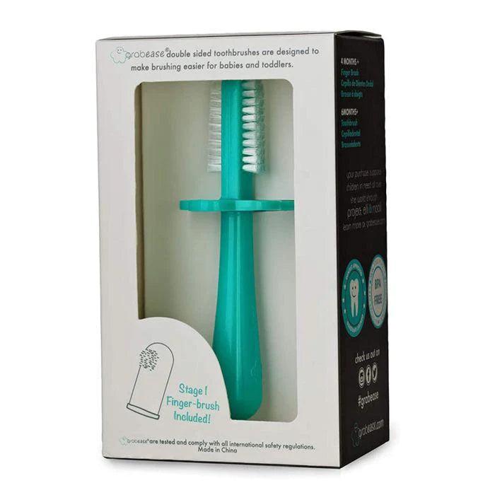 Grabease Double Sided Baby Toothbrush for Infants & Toddlers | Soft Bristles for Gentle Cleaning | Perfect for First Teeth & Teething Relief | Use at Home or On-The-Go