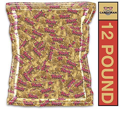 12 LB Bulk Pack of Twix Chocolate Caramel Cookie Bars - Perfect for Kids Birthday Parties, Halloween Treats & School Snacks