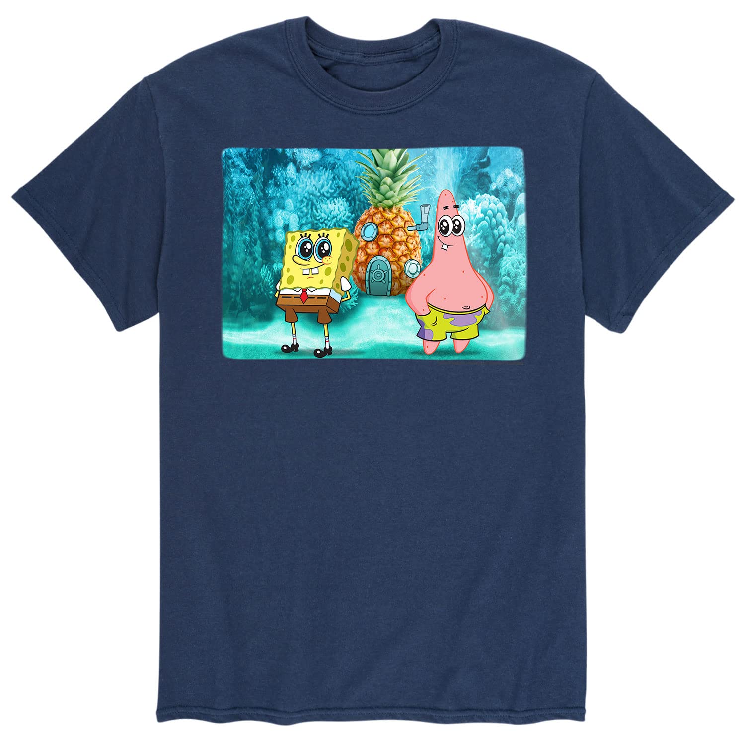 HYBRID APPAREL Spongebob Squarepants Men's T-Shirt - Spongebob & Patrick Best Friends Graphic Tee for Casual Wear, Gift for Fans, Funny Cartoon Shirt for Everyday Outfits
