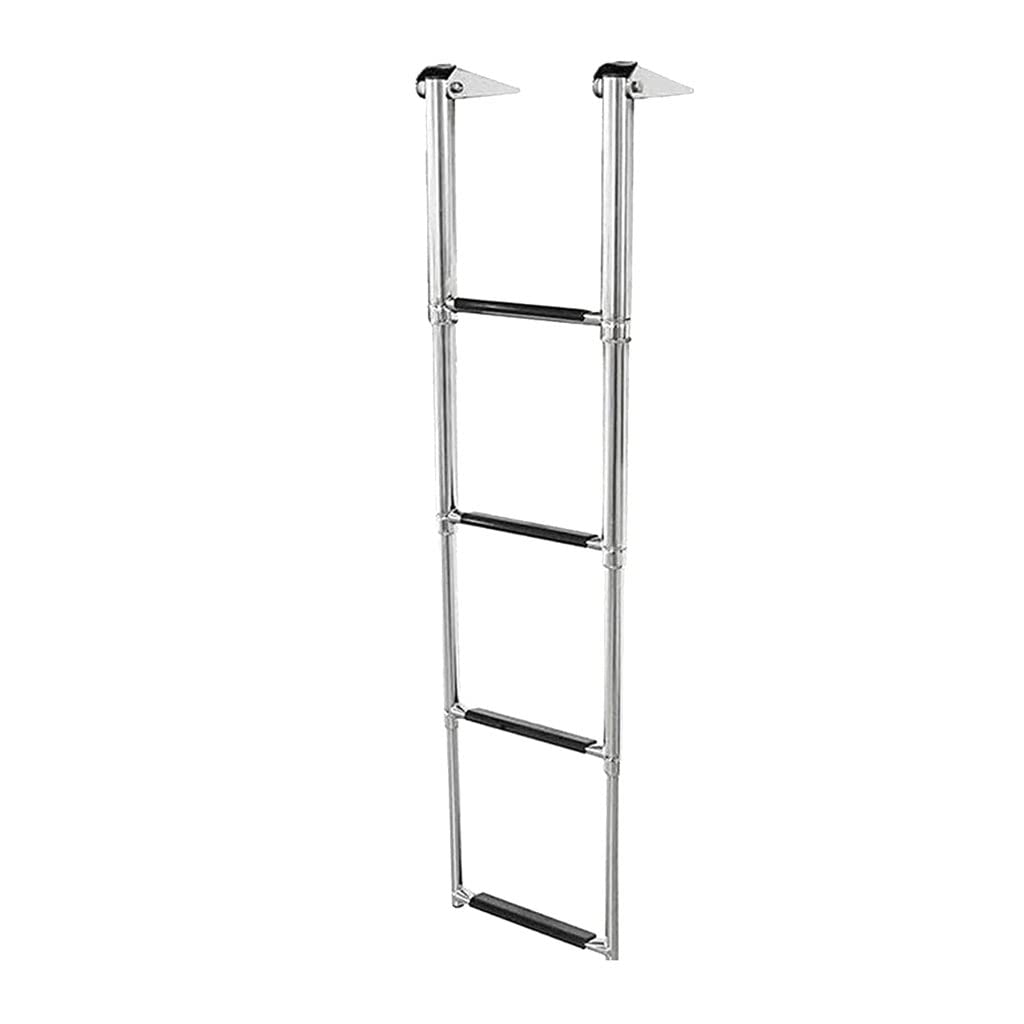 Stainless Steel Telescoping Ladder for Boats - FairUo Marine Yacht Swim Platform Ladder with Spring-Loaded Entry & Non-Slip Steps - Perfect for Swimming Pool, Dock Access, and Water Sports Activities