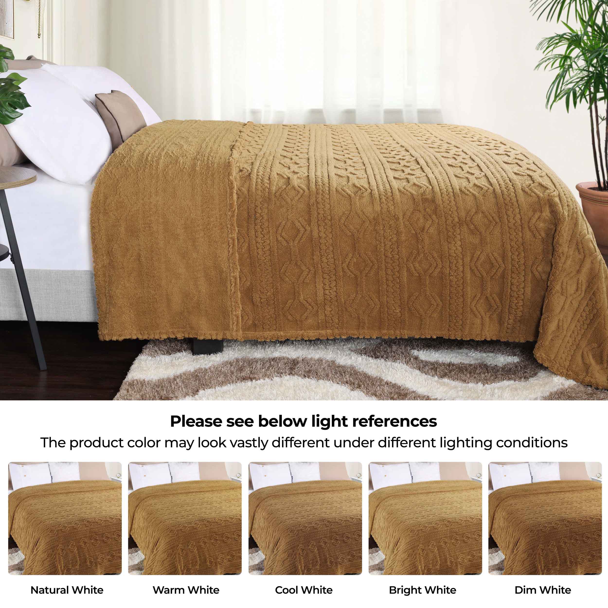 Arctic Boho Jacquard Plush Fleece Blanket - Ultra Soft & Warm Winter Throw for Couch, Bed, Sofa - Perfect for Home Decor, Cozy Nights & Gift Giving