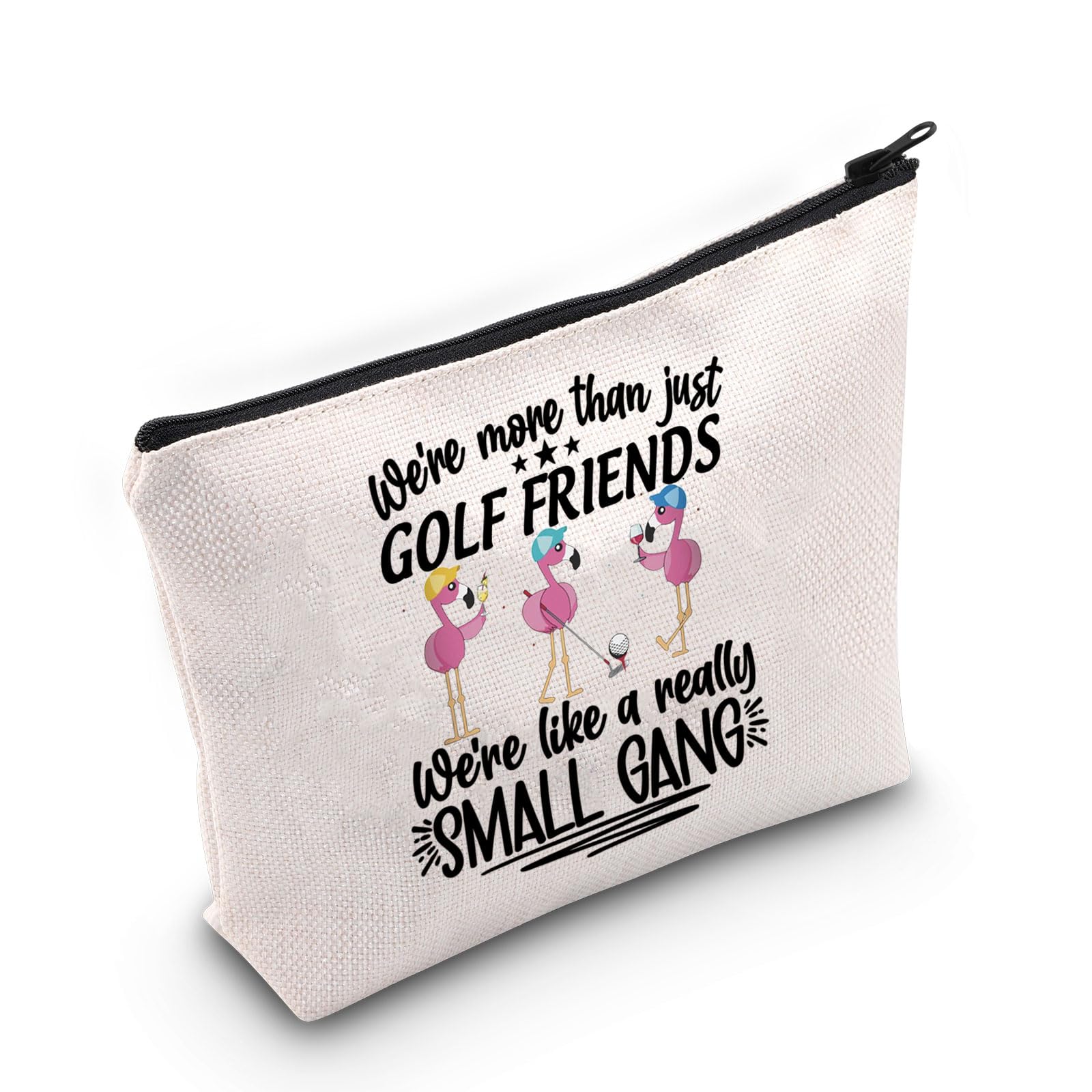 TSOTMO Flamingo Golf Zipper Makeup Bag - Perfect Gift for Golf Players & Lovers - Waterproof Cosmetic Pouch for Golf Course, Travel & Everyday Use