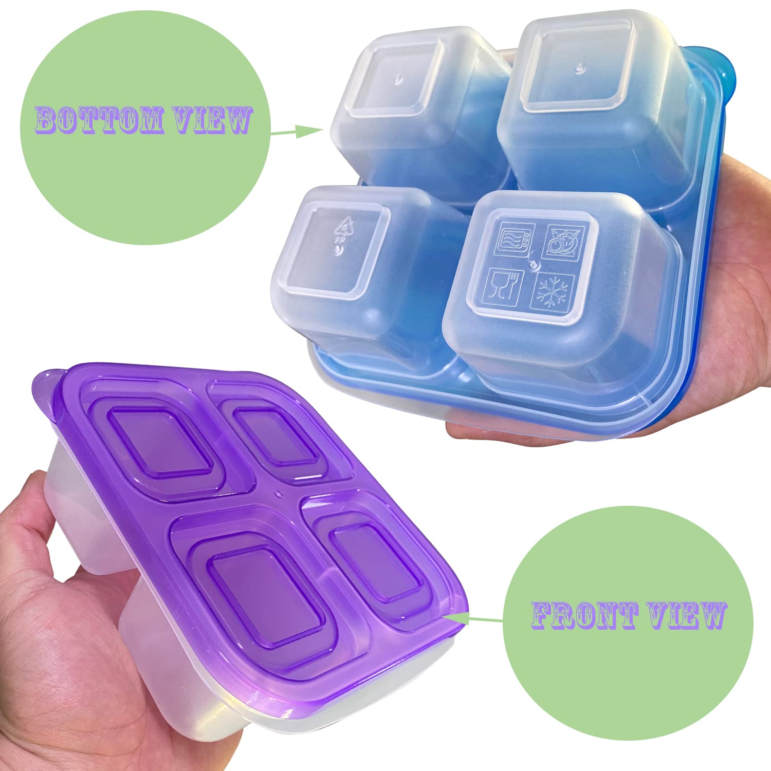 AQSXO 5-Piece Bento Box Set - Reusable Divided Food Storage Containers with Lids for Meal Prep, Lunch, Travel & Picnics | Leak-Proof Snack Containers for Adults & Kids