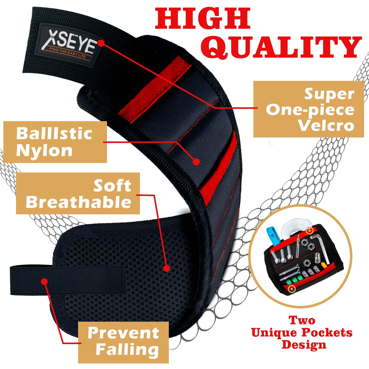 Magnetic Wristband Tool Holder for Screws & Nails - Perfect Christmas Stocking Stuffer Gift for Men, Husband, Boyfriend, Dad - Great for Handymen, Electricians & DIY Projects - Unique Gadget for Home Repairs & Workshop Organization