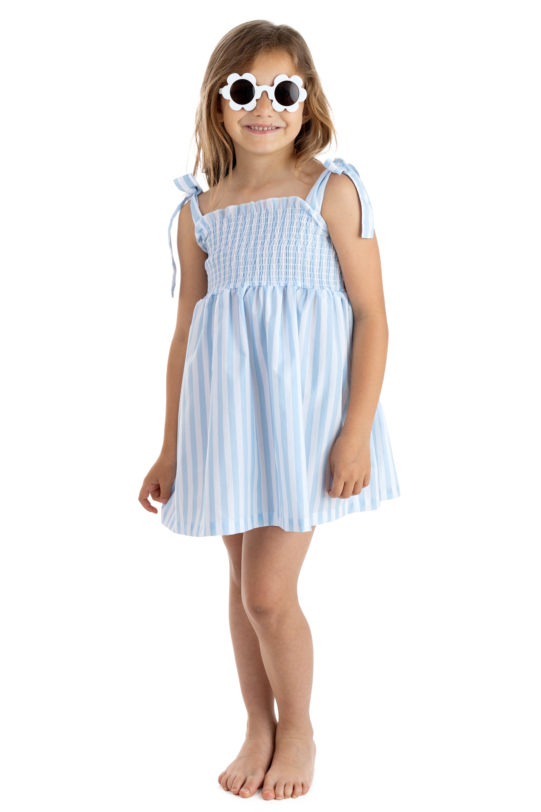 Blue Stripes Cotton Dress for Women - Comfortable Summer Casual Dress - Perfect for Beach, Vacation, and Everyday Wear