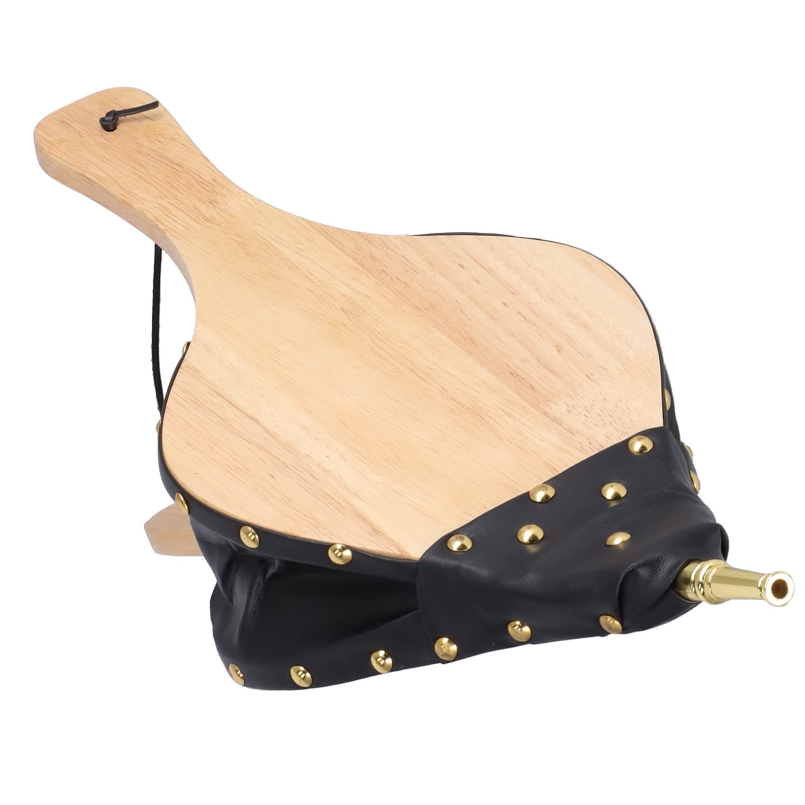 Qinlorgo Fireplace Bellows - Compact & Safe Wooden Blower for Fireplaces, Campfires & Outdoor Cooking | Easy Storage | Perfect for Fireplace Accessories, BBQ Grilling & Camping