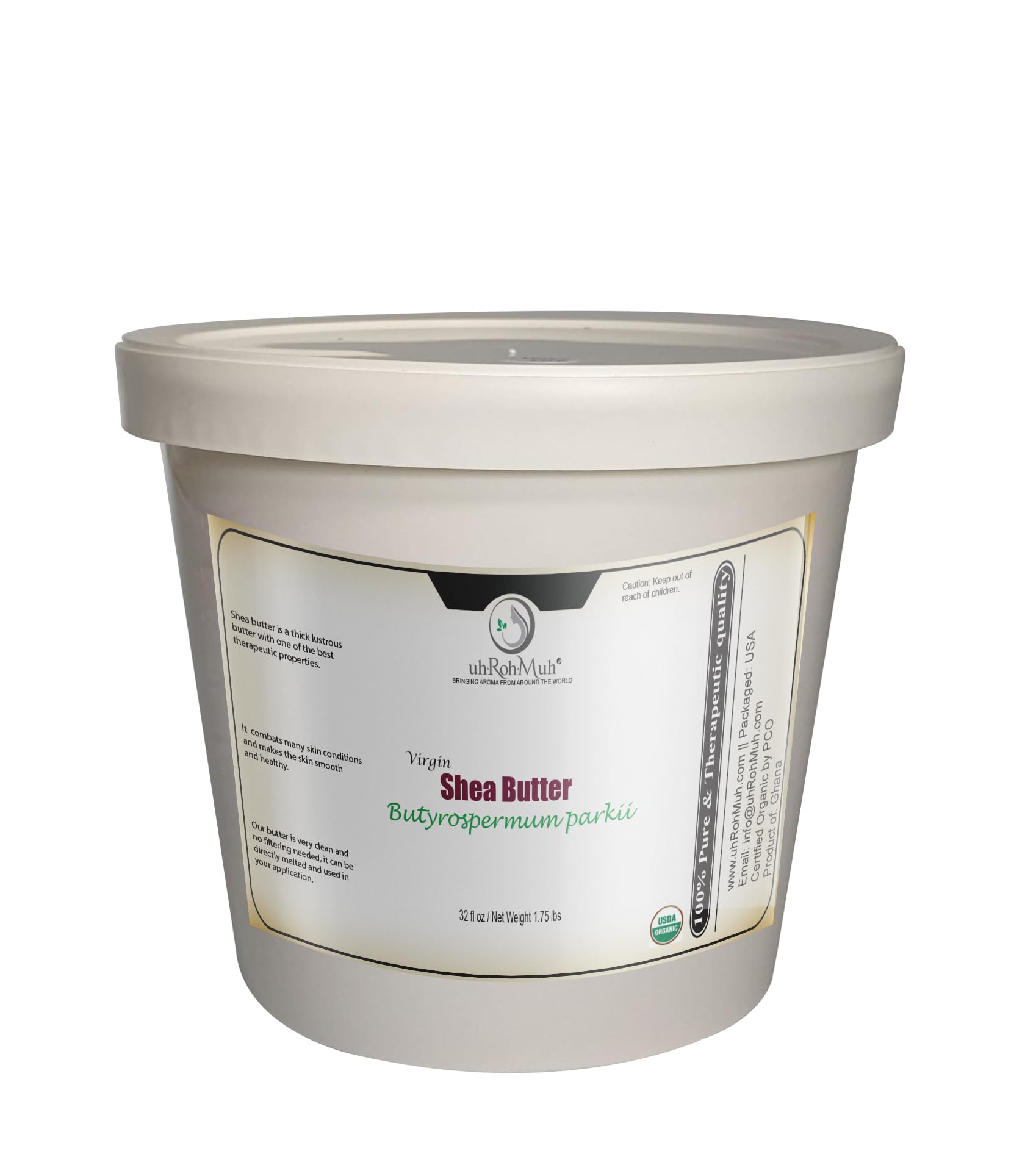 Organic Virgin Shea Butter 1.7 lb - USDA Certified, Unrefined, Raw & Pure from Ghana - for Skin, Hair & DIY Beauty Products