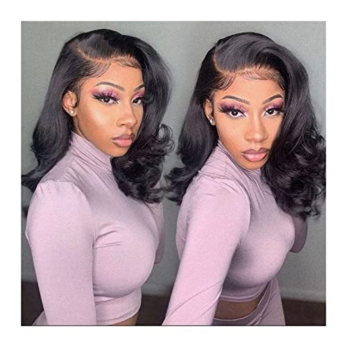 Brazilian Human Hair Wigs for Women - 8-16 Inch Short Bob Body Wave Lace Closure Wig with 6×1 T Part, Pre-Plucked with Baby Hair | Natural Look for Daily Wear, Parties & Cosplay