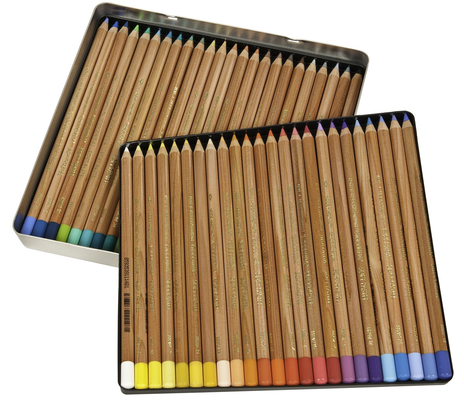 Koh-I-Noor Gioconda 48 Soft Pastel Pencils - Assorted Colors in Tin for Artists & Sketching