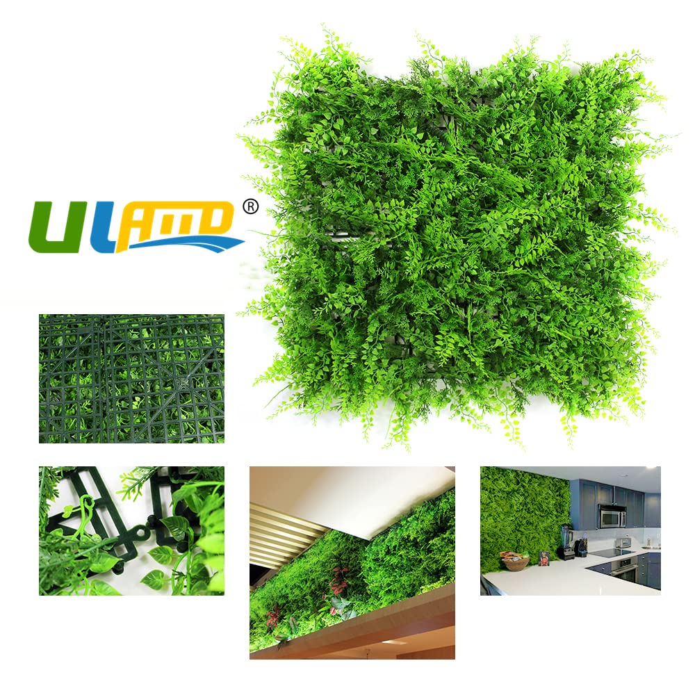 Premium Artificial Boxwood Hedge Panels - 12 Pack (32 Sq Ft) for Indoor & Outdoor Privacy Fence, Wall Decor, and Sound Diffusion | UV-Resistant Fake Greenery for Patio, Garden, Balcony, Office & Event Decoration
