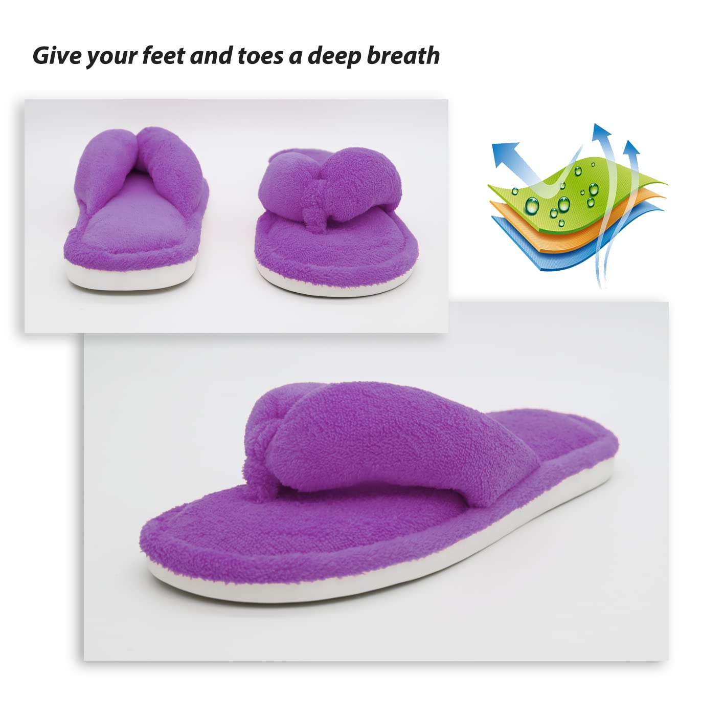 Women's Coral Fleece Toe Post Flip Flops - Soft Indoor House Slippers for Ladies - Perfect for Home, Spa, and Relaxation