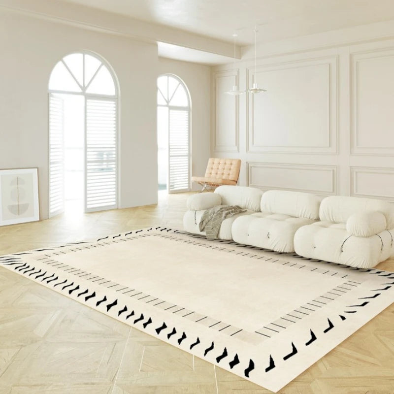 Brynlee Velvet Modern Geometric Area Rug for Living Room - Soft & Stylish Home Decor for Cozy Spaces