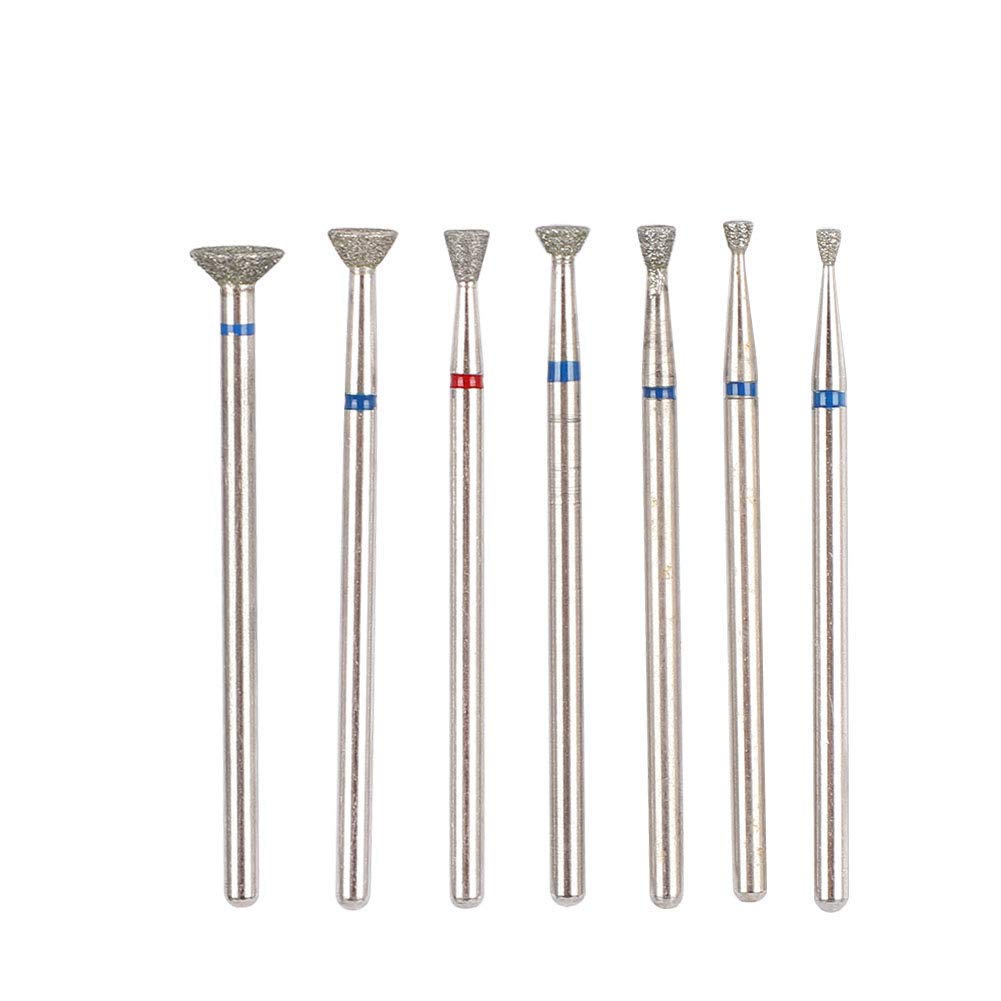 Uxsiya 7-Piece Professional Nail Drill Bit Set - Multi-Functional Electric Manicure Grinding Heads with Inverted Cone (No.03) for Salon & Home Nail Care | Perfect for Acrylic, Gel & Natural Nails