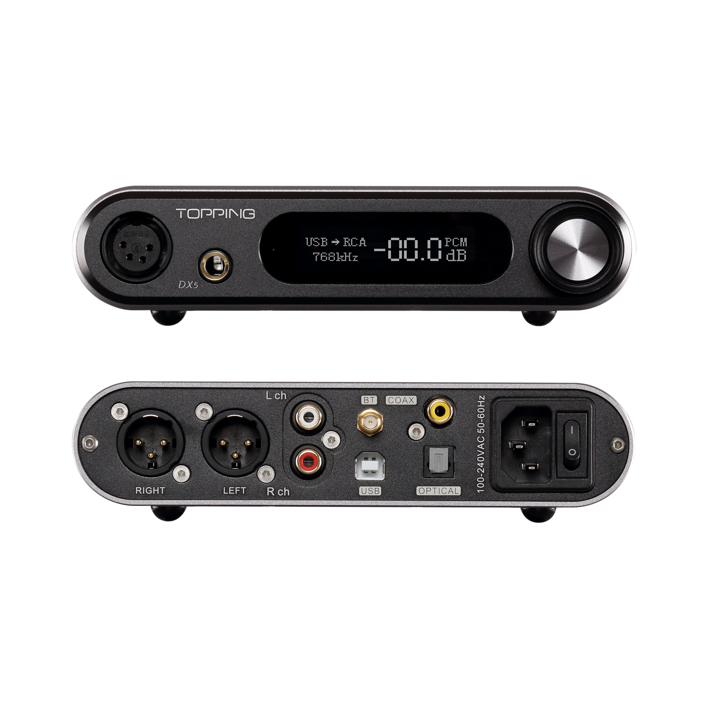 TOPPING DX5 Dual ES9068AS MQA Desktop DAC & Headphone Amplifier - High-Resolution Audio for Home Studio, Gaming, and Music Listening