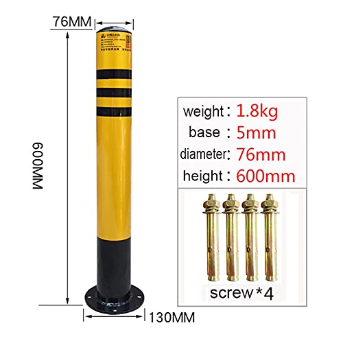 2 Pack Heavy Duty Metal Parking Bollards with Reflective Tape - 76x600mm Driveway Security Posts for Cars, Easy Installation - Ideal for Driveways, Parking Lots & Garages