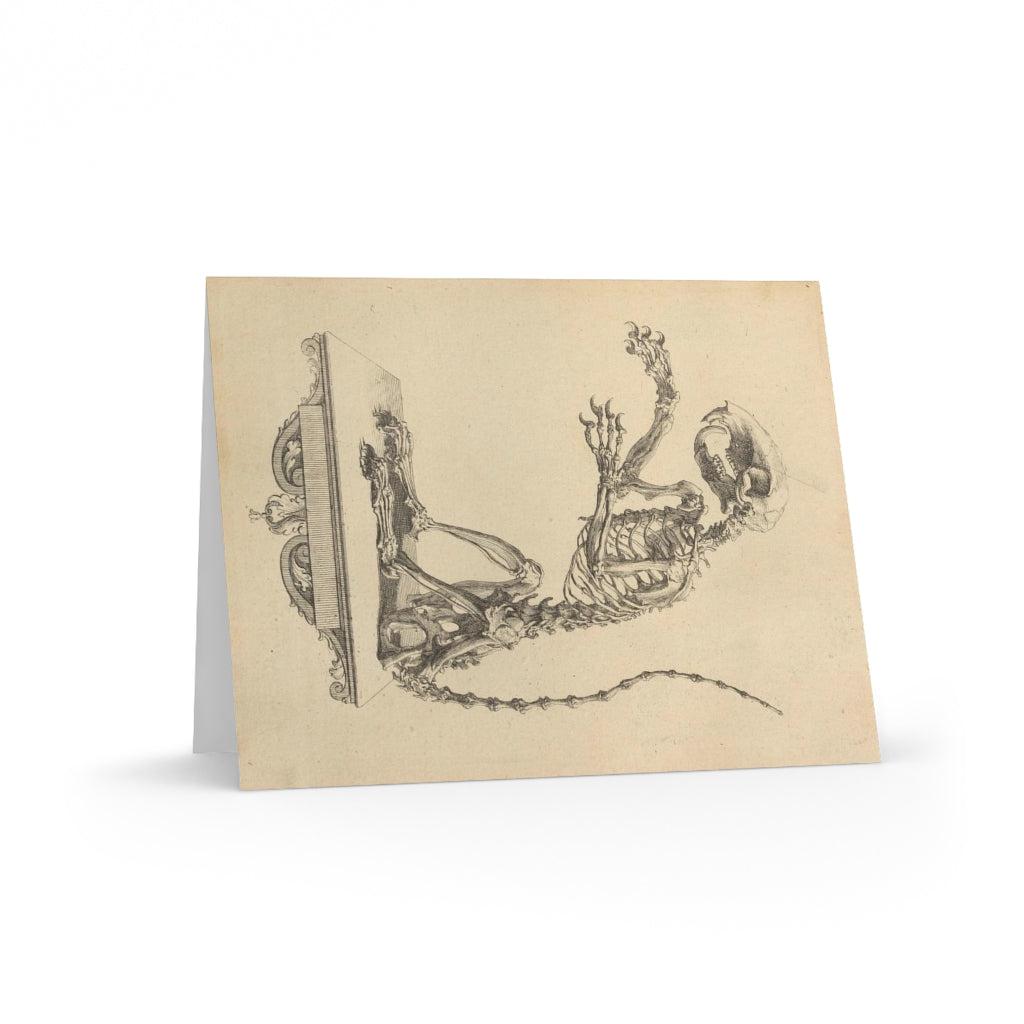 Halloween Rat Skeleton Greeting Cards - 10 Pack Spooky Gothic Stationery for Horror Fans, Halloween Party Invitations & Gothic Home Decor