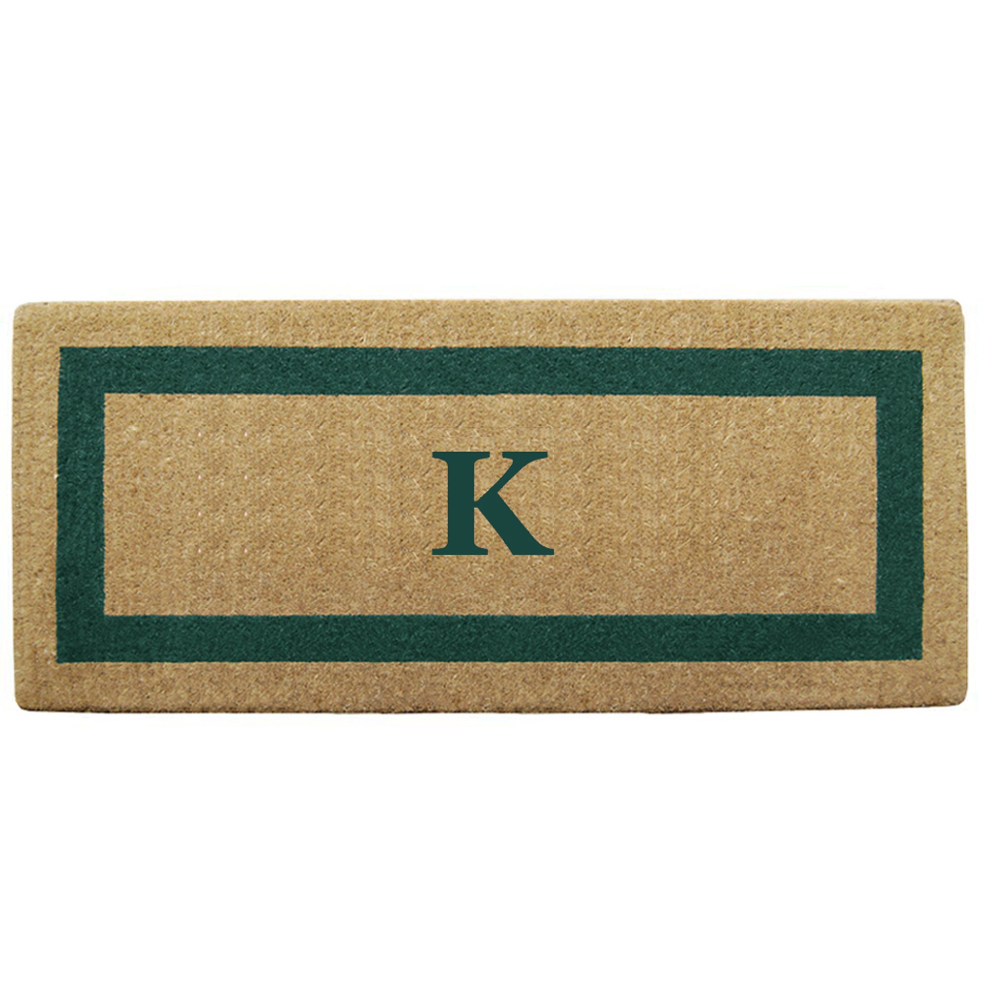 Premium Heavy Duty Coir Door Mat - Personalized Monogram K, Handcrafted Natural Coconut Fiber Welcome Mat, Durable Outdoor Rug for Entryway, Eco-Friendly Non-Slip Floor Mat 24